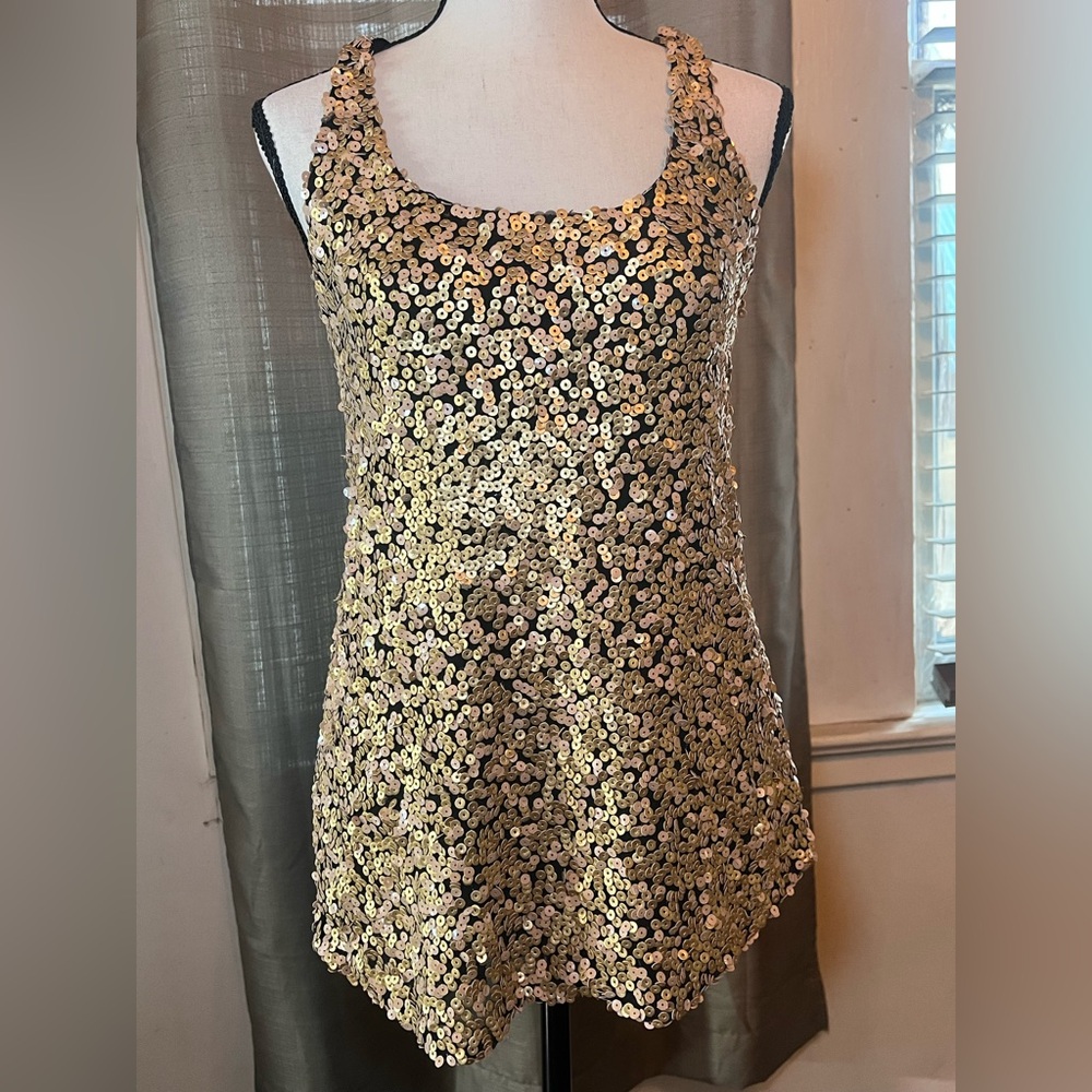 Saks Fifth Avenue Gold Sequin Camisole